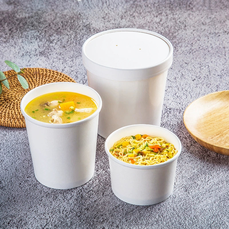 Disposable Kraft Paper Food Containers - Leak-Proof Soup Bowls for Takeout 丨1000 pcs
