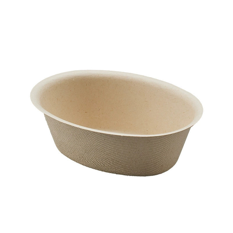 Disposable Paper Food Containers - Oval Bathtub Bowls for Desserts, Ice Cream, Soup & Salad Takeout丨 1500 pcs