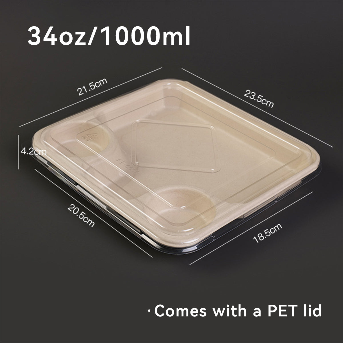 Disposable Salad Boxes with Sauce Cups - Biodegradable Paper Pulp Takeout Containers  500 pcs