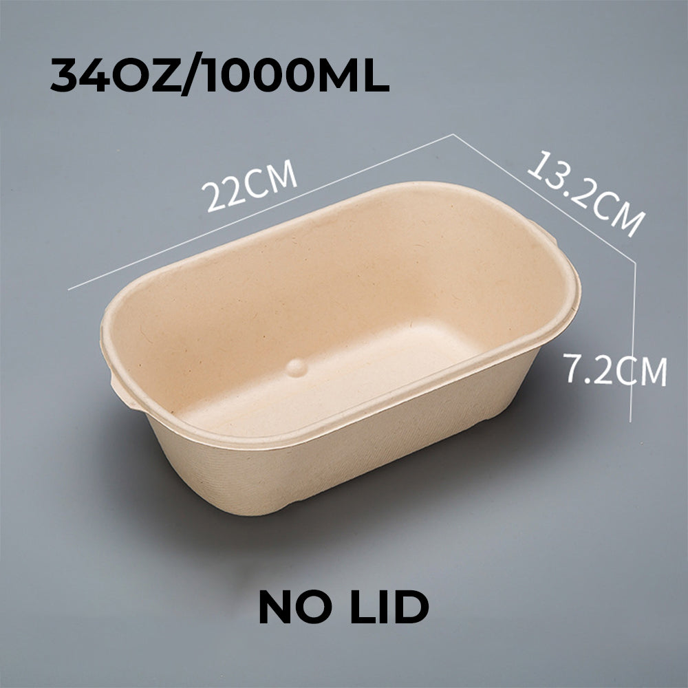 Disposable Paper Pulp Takeout Containers - Multi-Size Options 500ml-1000ml 丨 800 pcs