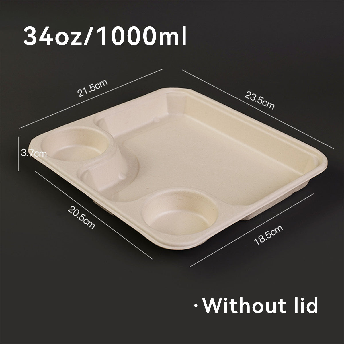 Disposable Salad Boxes with Sauce Cups - Biodegradable Paper Pulp Takeout Containers  500 pcs