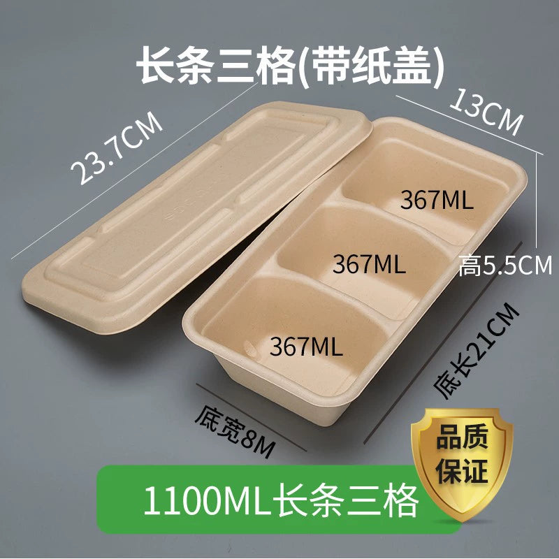 Biodegradable Compartment Food Containers - Eco-Friendly Disposable Lunch Boxes
