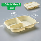 Multi-Compartment Corn Starch Disposable Takeout Containers | 300pcs