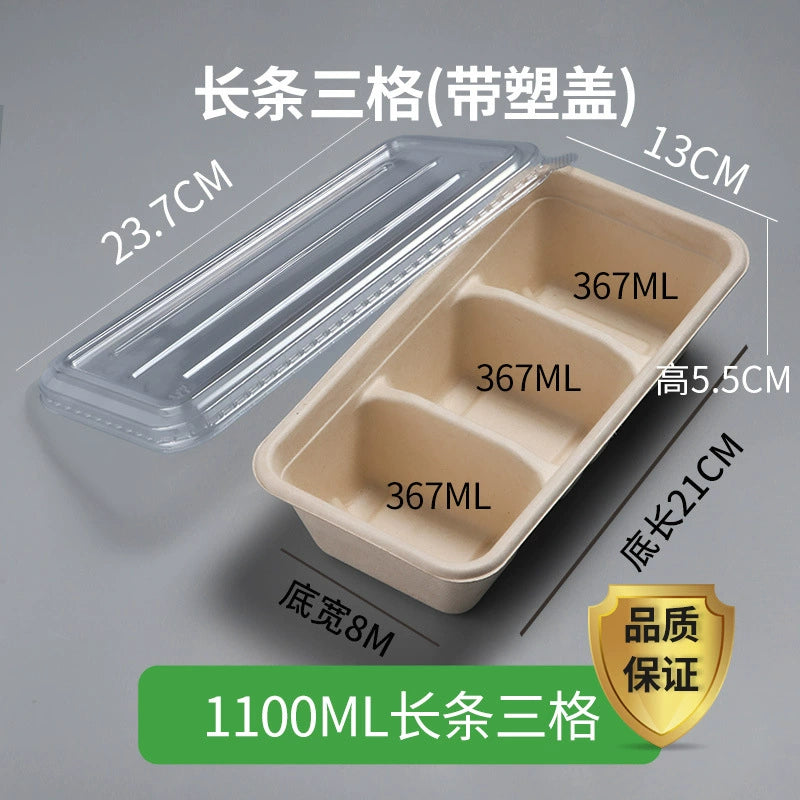 Biodegradable Compartment Food Containers - Eco-Friendly Disposable Lunch Boxes