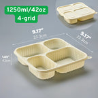 Multi-Compartment Corn Starch Disposable Takeout Containers | 300pcs