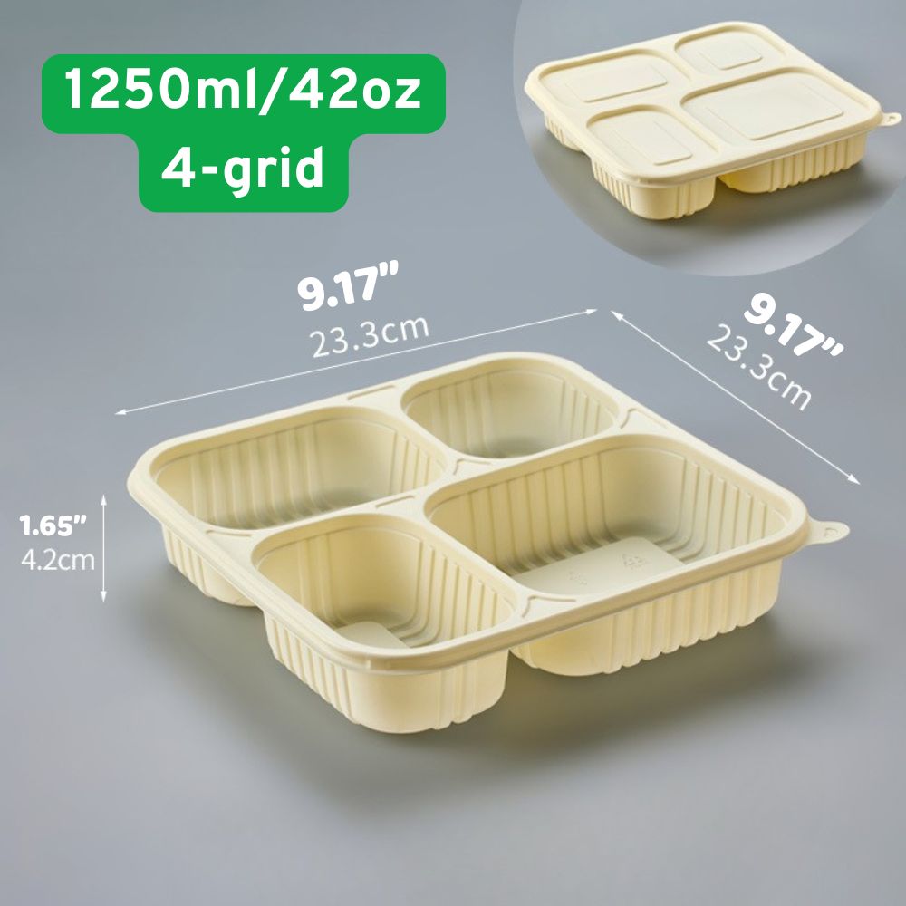 Multi-Compartment Corn Starch Disposable Takeout Containers | 300pcs