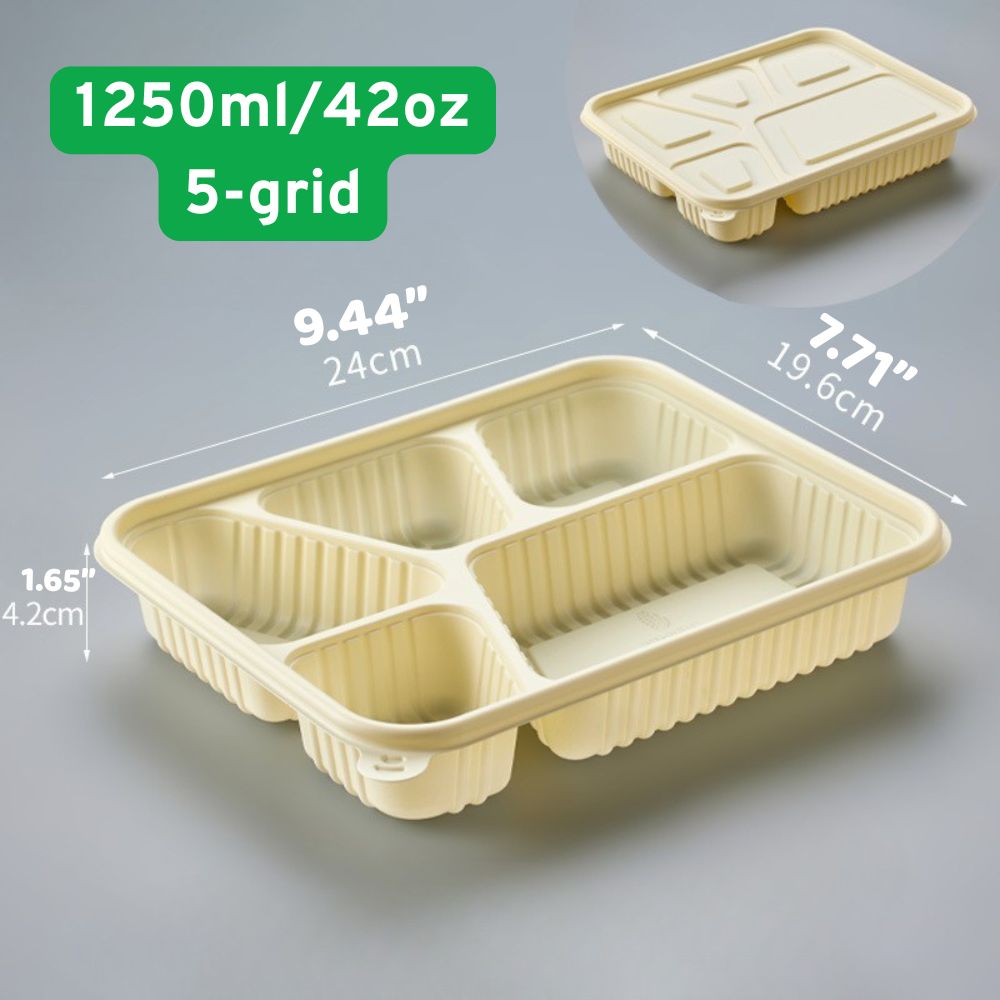 Multi-Compartment Corn Starch Disposable Takeout Containers | 300pcs