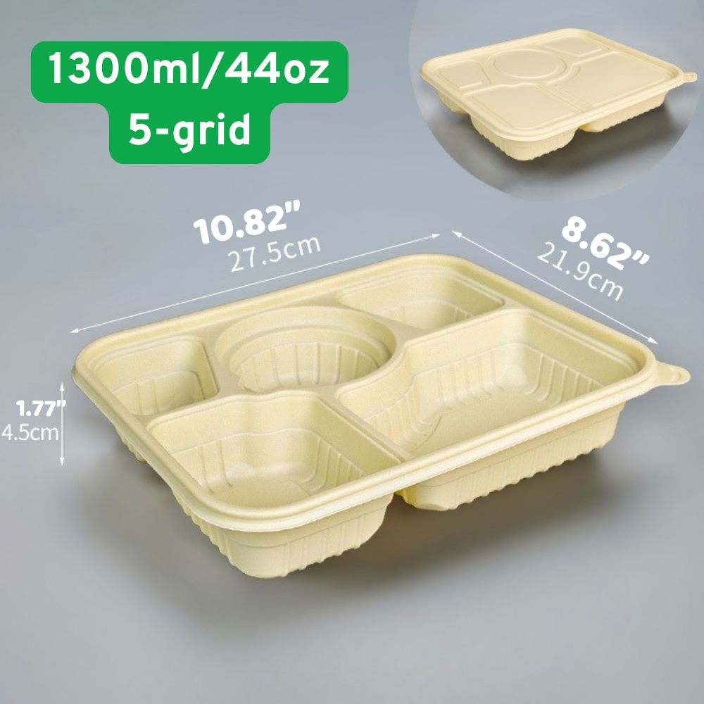 Multi-Compartment Corn Starch Disposable Takeout Containers | 300pcs