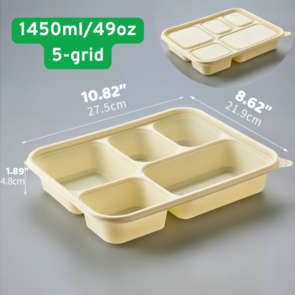 Multi-Compartment Corn Starch Disposable Takeout Containers | 300pcs
