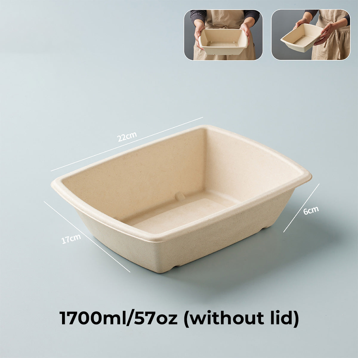 Biodegradable Disposable Paper Pulp Oval Bowls 900 pcs