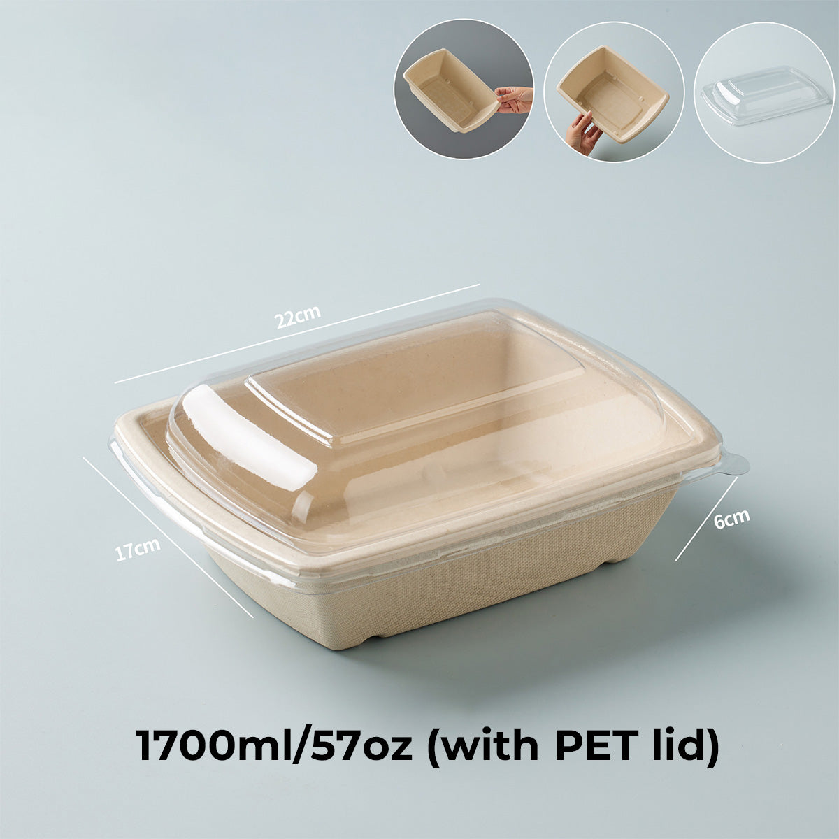 Biodegradable Disposable Paper Pulp Oval Bowls 900 pcs