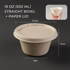 Disposable Paper Pulp Bowls - Biodegradable Round Dining Bowls 1000pcs Bulk Pack