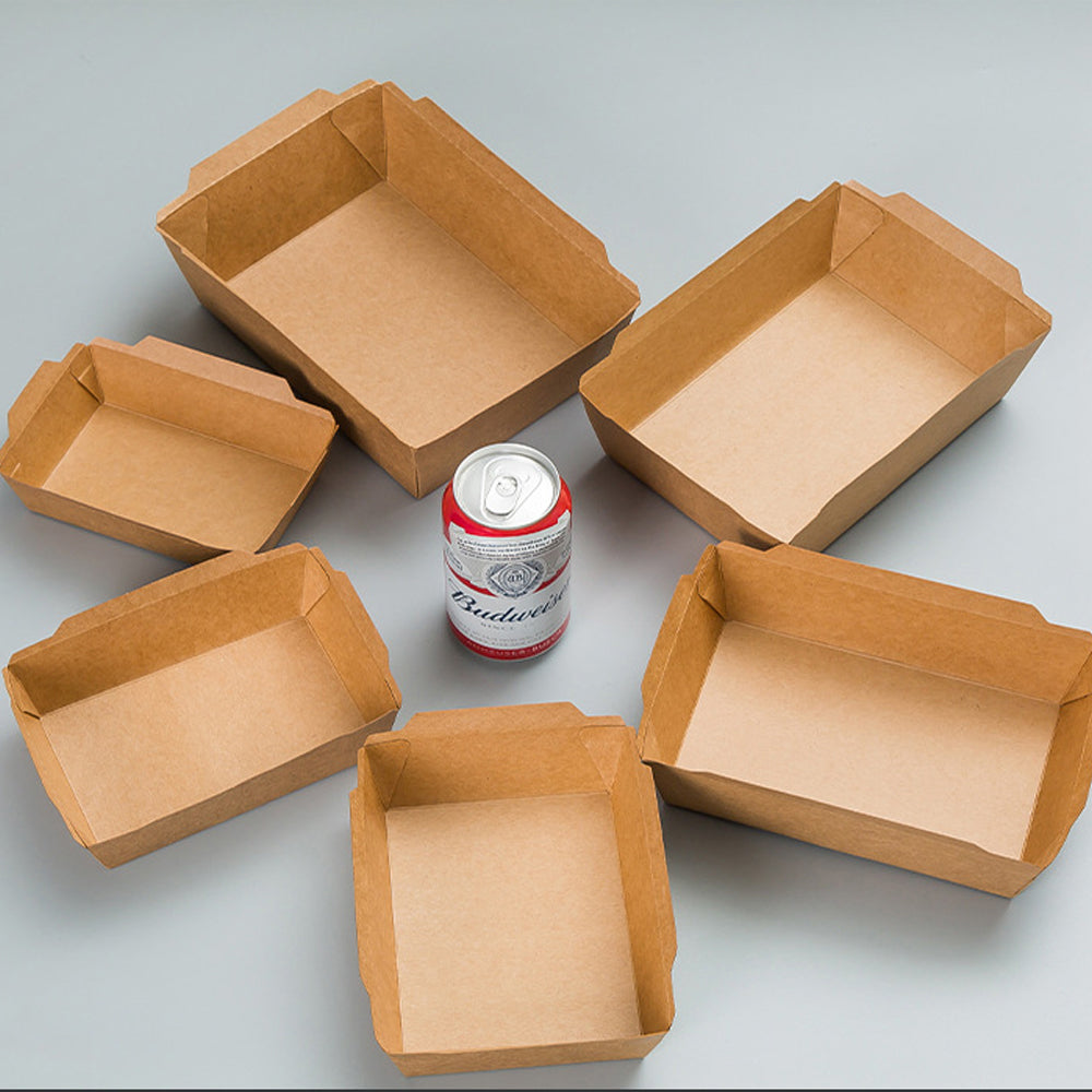 Disposable Kraft Paper Biodegradable Takeout Food Containers