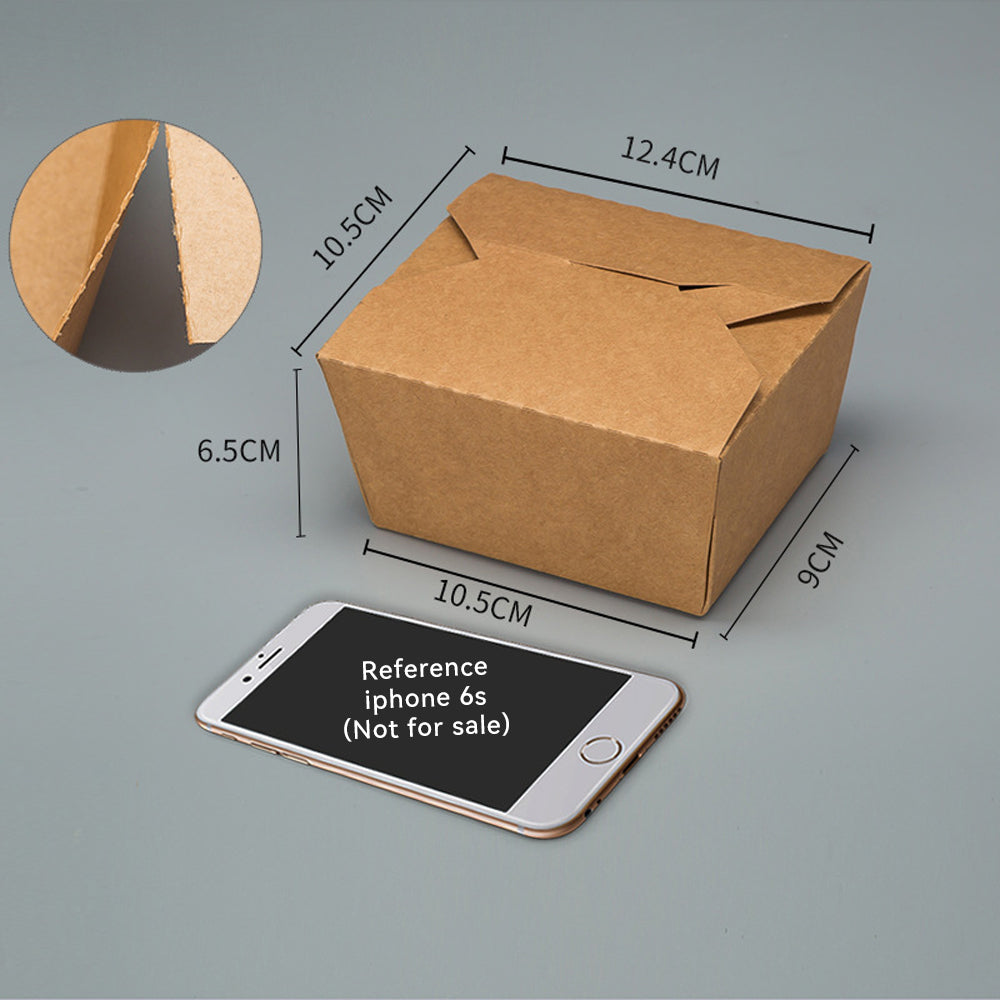 Disposable Kraft Paper Biodegradable Takeout Food Containers