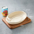 Biodegradable Oval Light Meal Containers - Fitness Salad Boxes with Optional PET Lids