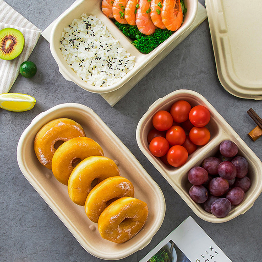 Disposable Paper Pulp Takeout Containers - Multi-Size Options 500ml-1000ml 丨 800 pcs