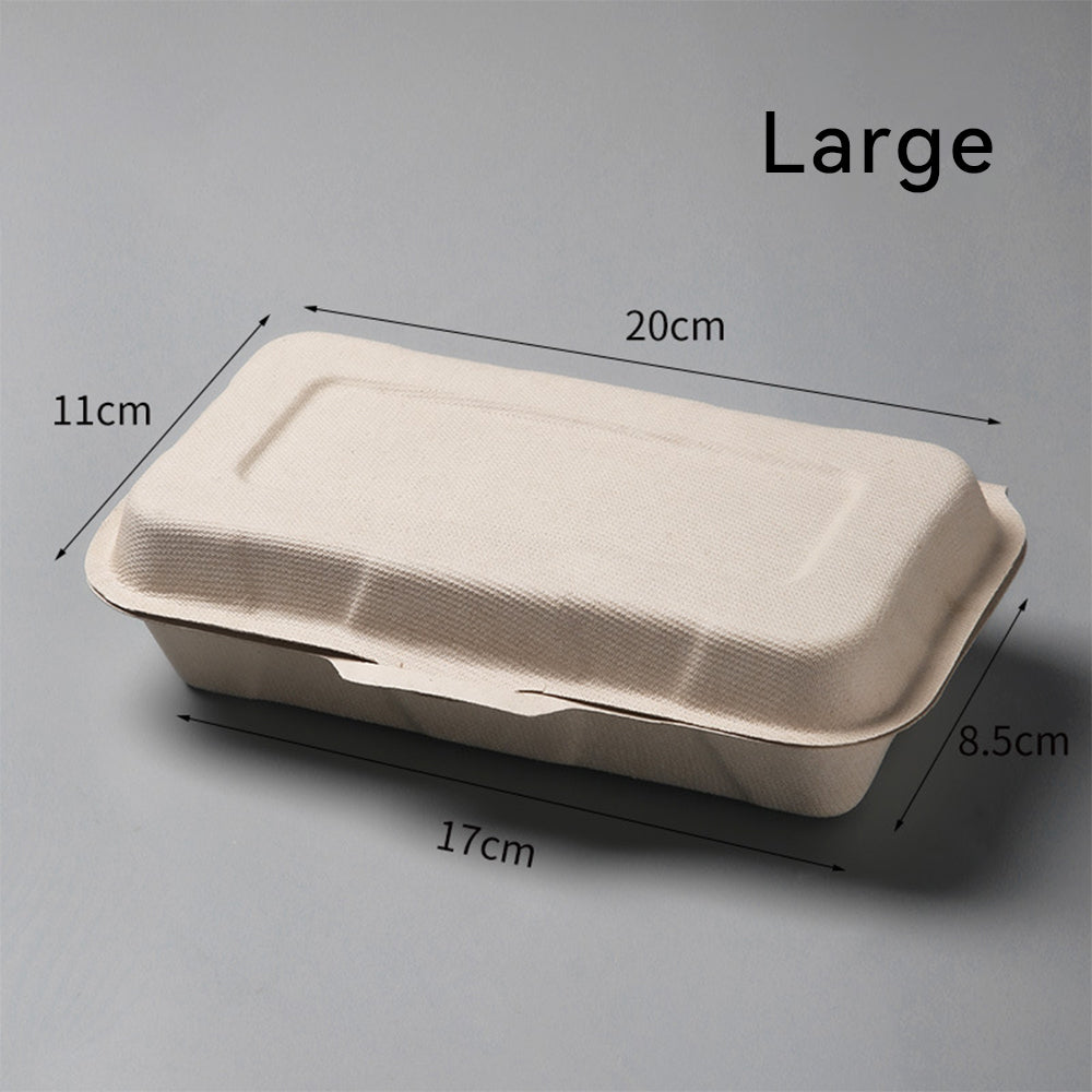 Biodegradable Pulp Hot Dog Box - Eco-Friendly Rectangular Food Container | 500 pcs