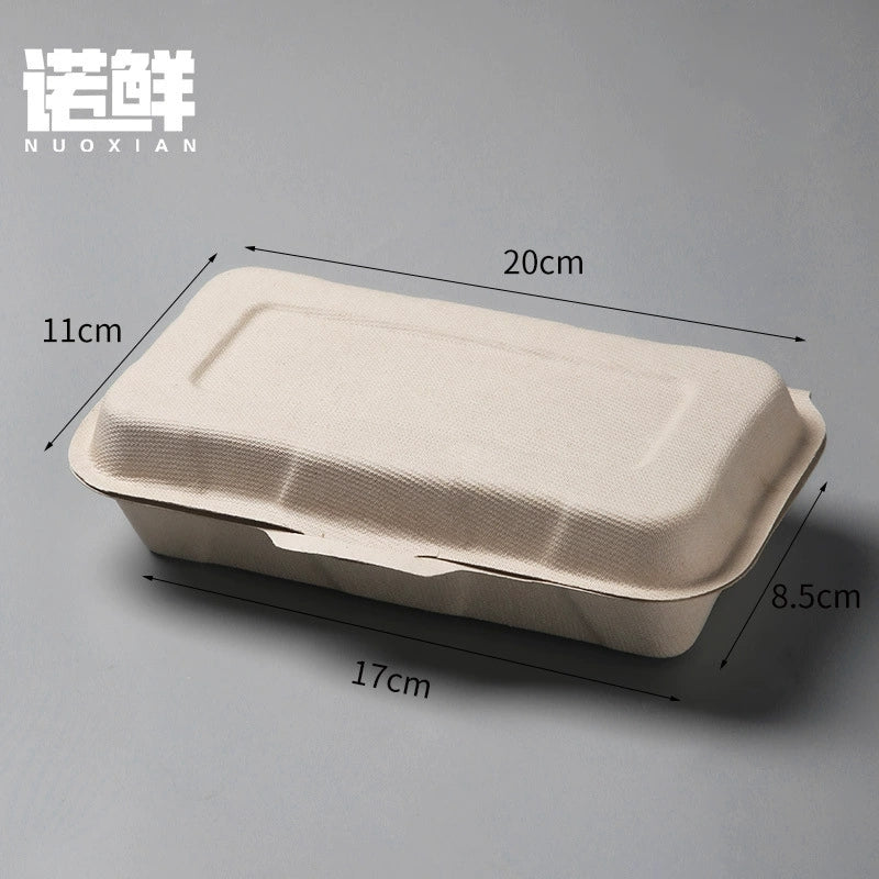 Biodegradable Pulp Hot Dog Box - Eco-Friendly Rectangular Food Container | 500 pcs