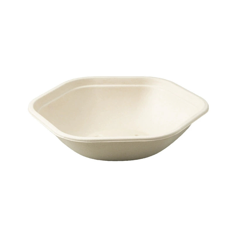 Biodegradable Disposable Hexagonal Paper Food Bowls - 25oz | 34oz | 44oz | 54oz - 600 pcs