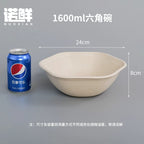 Biodegradable Disposable Hexagonal Paper Food Bowls - 25oz | 34oz | 44oz | 54oz - 600 pcs