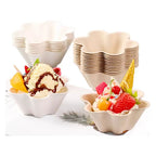 Biodegradable Sugarcane Pulp Food Bowls - Petal & Plum Blossom Design 6oz | 1000pcs