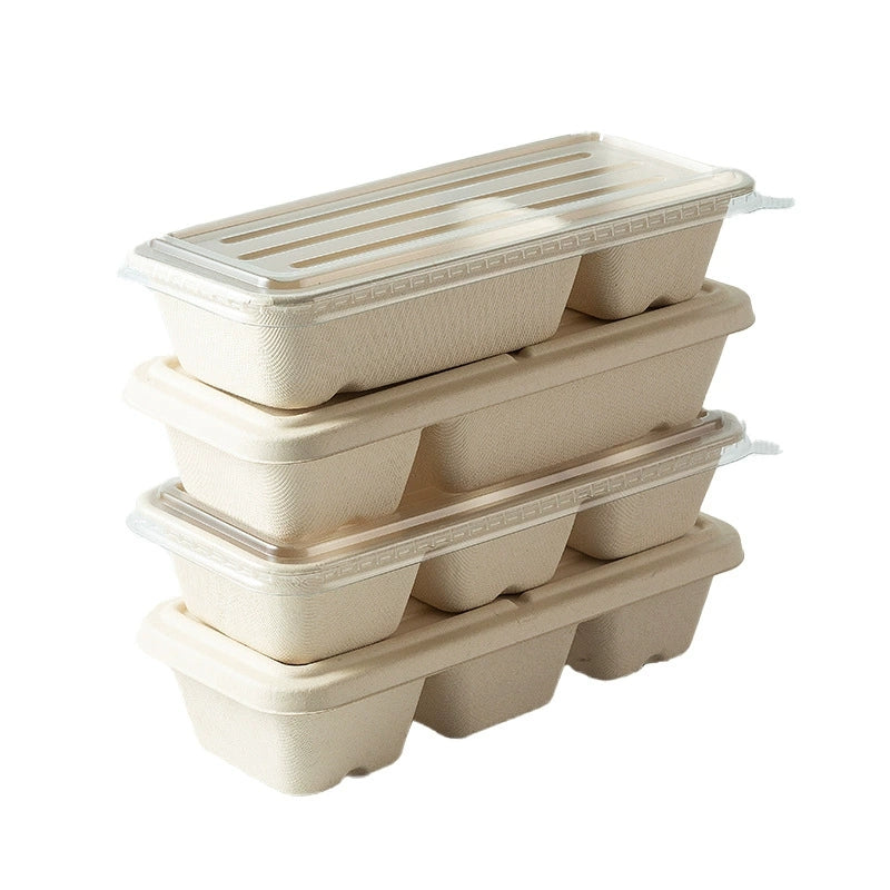 Biodegradable Compartment Food Containers - Eco-Friendly Disposable Lunch Boxes
