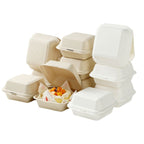 Disposable Paper Pulp Burger & Cake Boxes - 4 & 6 Inch Biodegradable Takeout Containers 丨 900 pcs