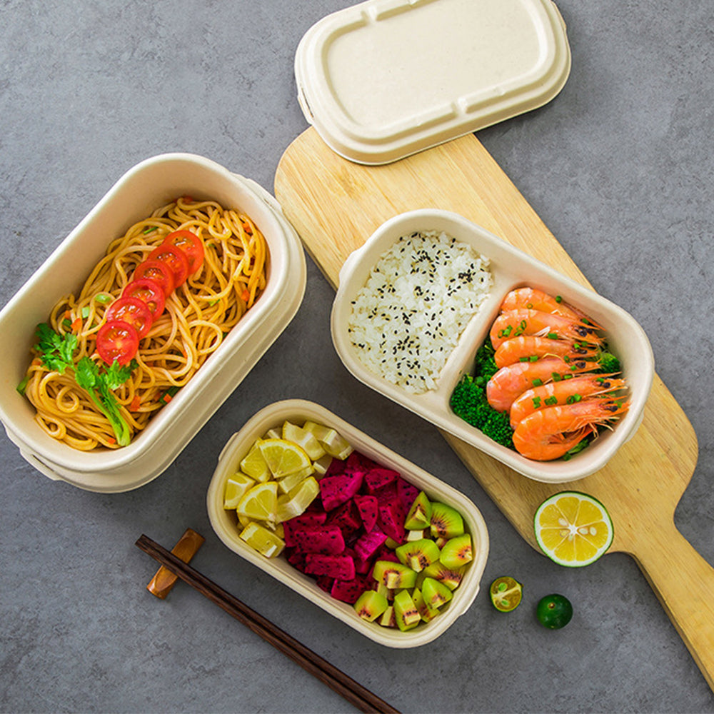 Disposable Paper Pulp Takeout Containers - Multi-Size Options 500ml-1000ml 丨 800 pcs