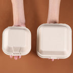 Disposable Paper Pulp Burger & Cake Boxes - 4 & 6 Inch Biodegradable Takeout Containers 丨 900 pcs
