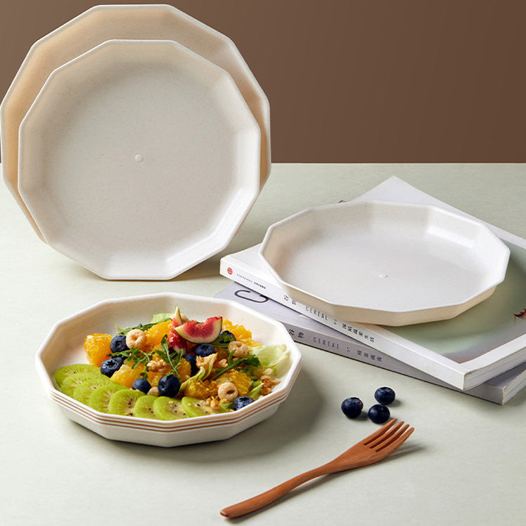Eco-Friendly Rice Husk Lotus & Square Plates Biodegradable Dinnerware
