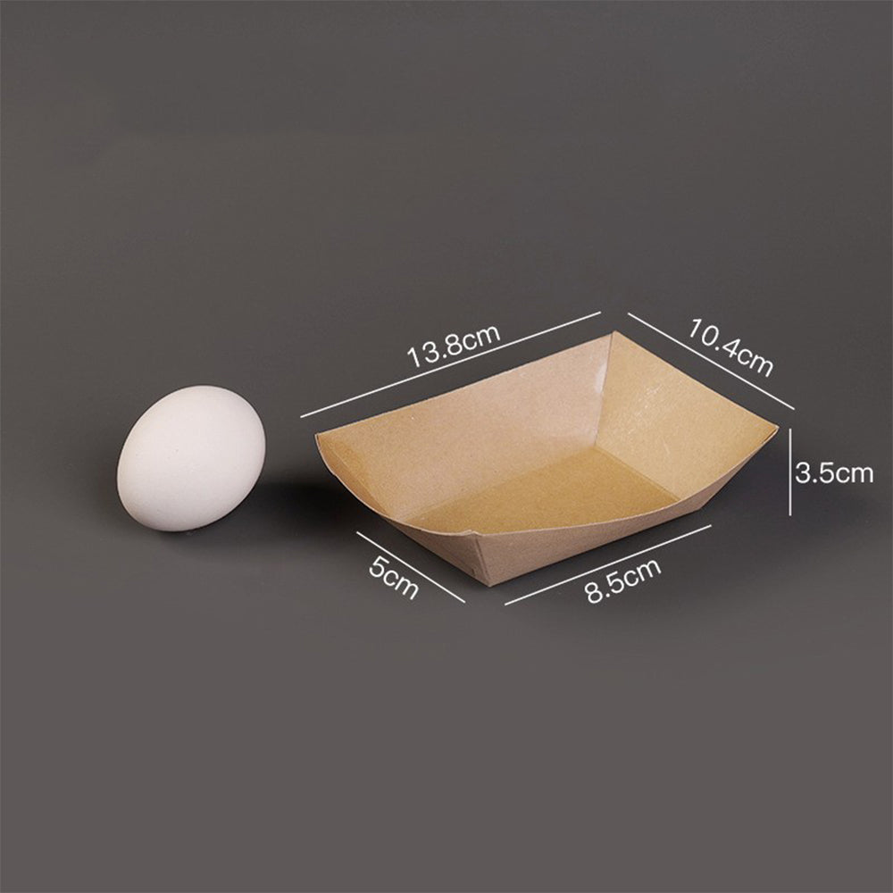 Kraft Paper Open-Top Food Boxes - Disposable Takeout Containers for Fried Chicken, Fries & Wings