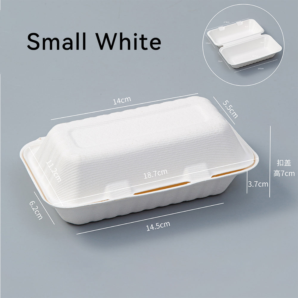 Biodegradable Pulp Hot Dog Box - Eco-Friendly Rectangular Food Container | 500 pcs