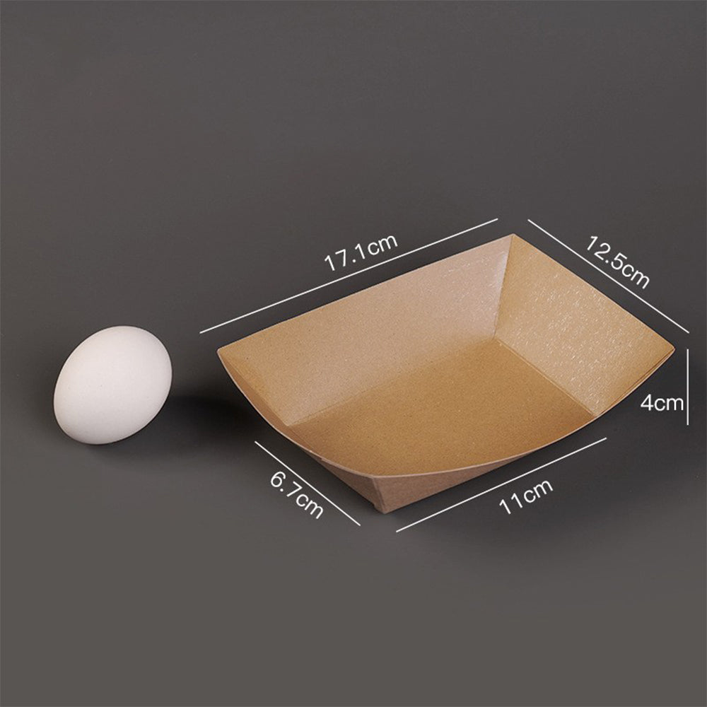 Kraft Paper Open-Top Food Boxes - Disposable Takeout Containers for Fried Chicken, Fries & Wings