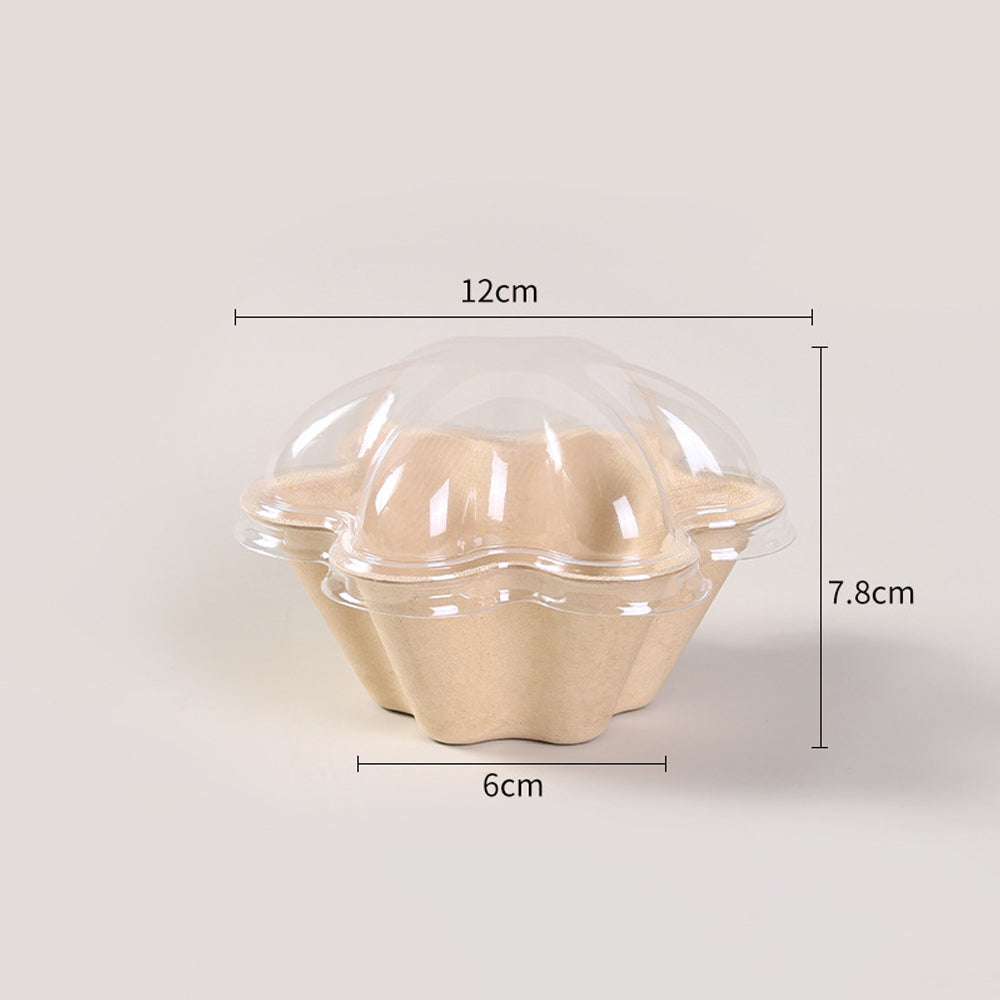 Biodegradable Sugarcane Pulp Food Bowls - Petal & Plum Blossom Design 6oz | 1000pcs