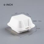 Disposable Paper Pulp Burger & Cake Boxes - 4 & 6 Inch Biodegradable Takeout Containers 丨 900 pcs