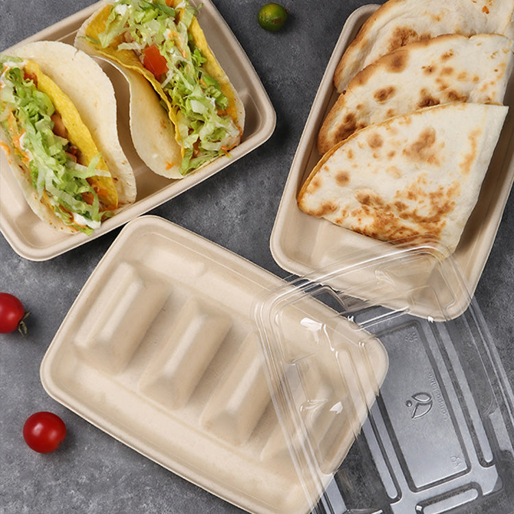 Biodegradable Disposable Taco Holders - Pulp Party Packaging Boxes丨300 pcs