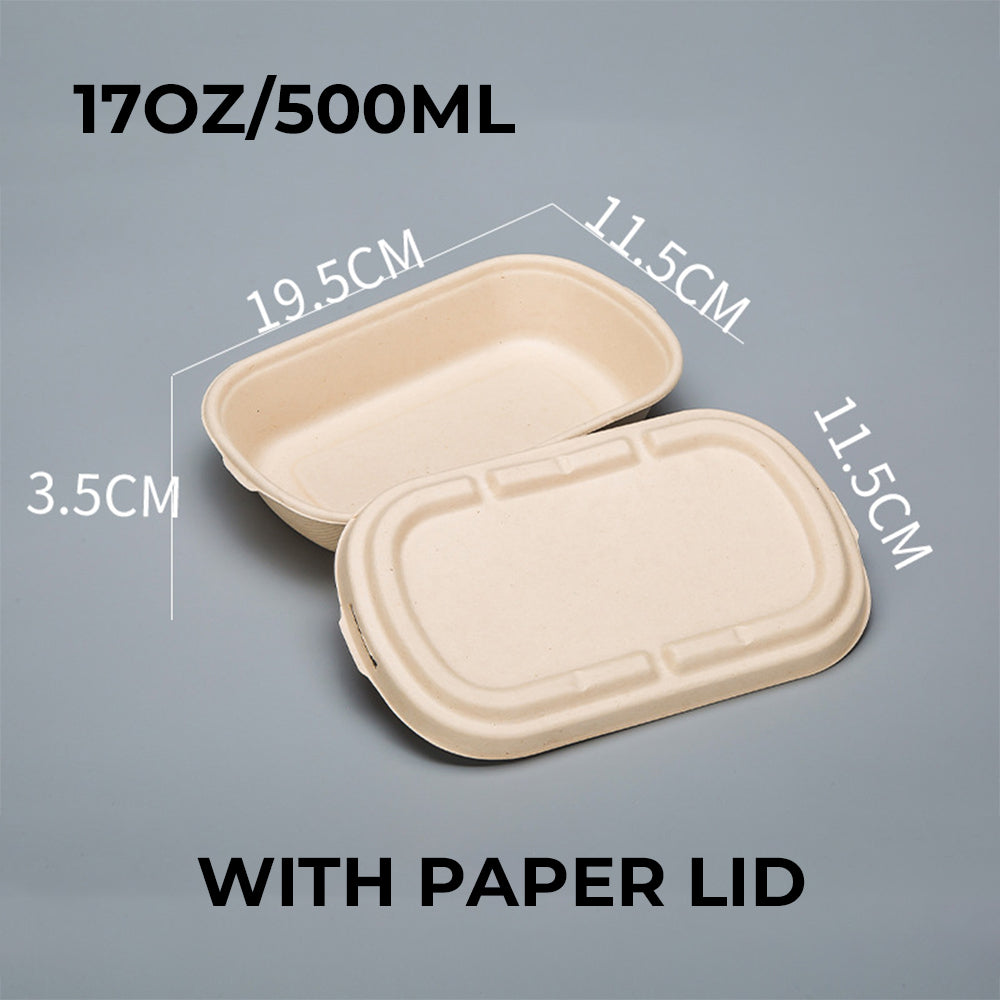 Disposable Paper Pulp Takeout Containers - Multi-Size Options 500ml-1000ml 丨 800 pcs