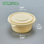 Biodegradable Corn Starch Round Takeout Bowls | 17oz-51oz Multi-Size | 500pcs/Case