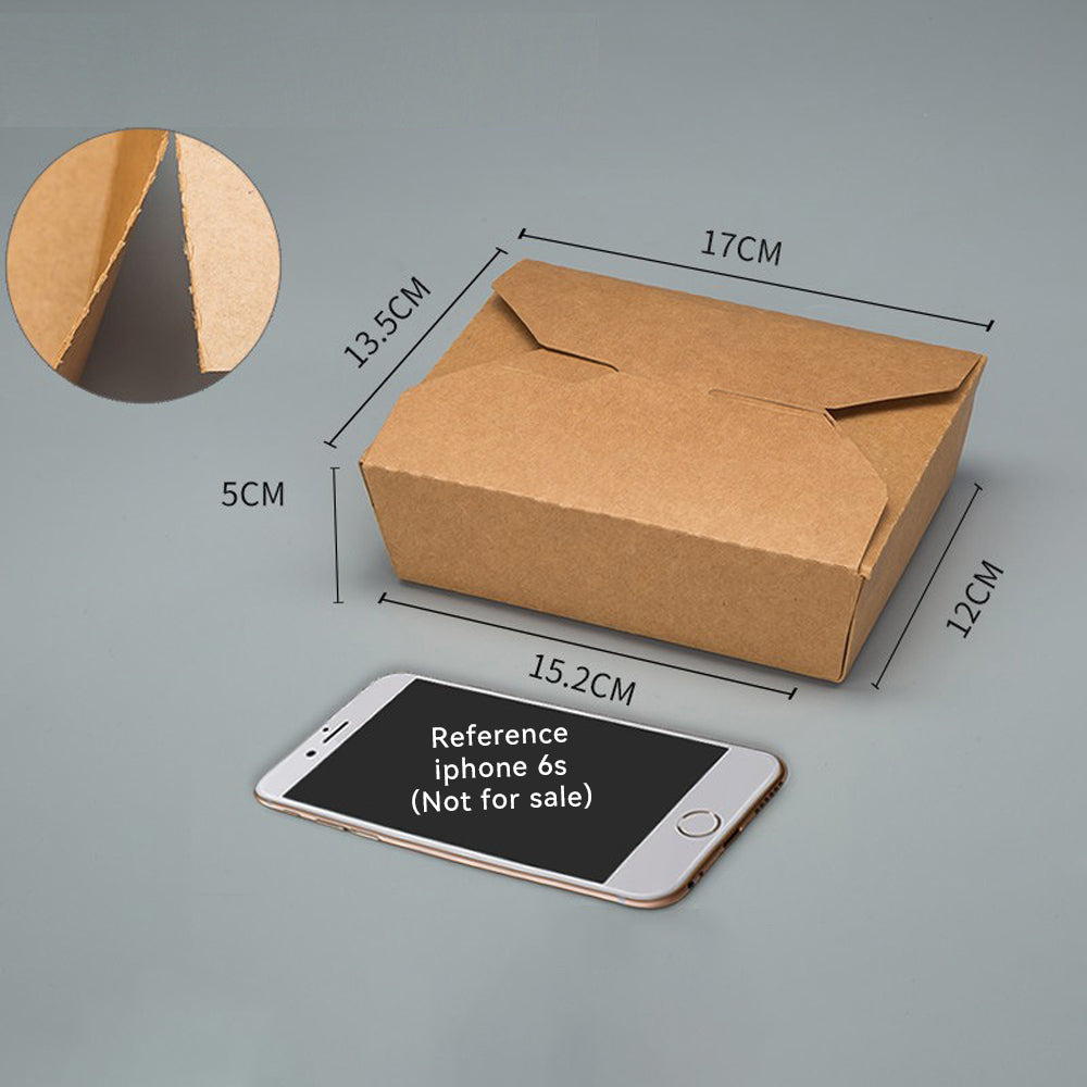 Disposable Kraft Paper Biodegradable Takeout Food Containers