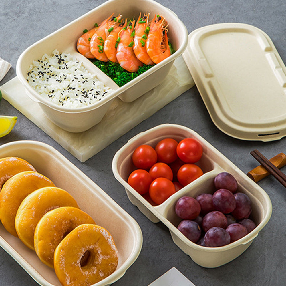 Disposable Paper Pulp Takeout Containers - Multi-Size Options 500ml-1000ml 丨 800 pcs