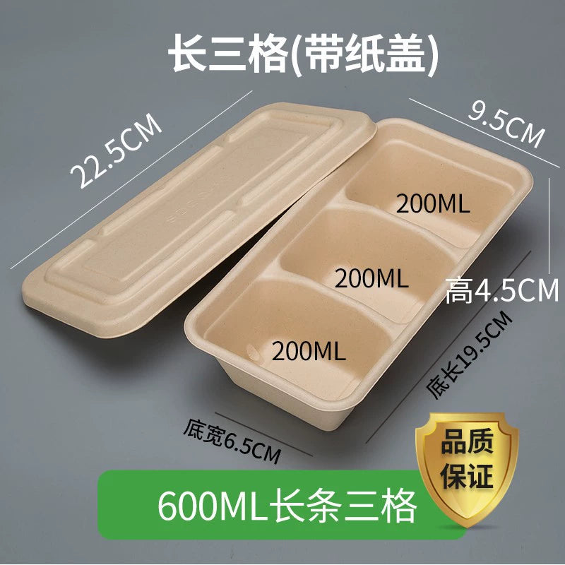 Biodegradable Compartment Food Containers - Eco-Friendly Disposable Lunch Boxes