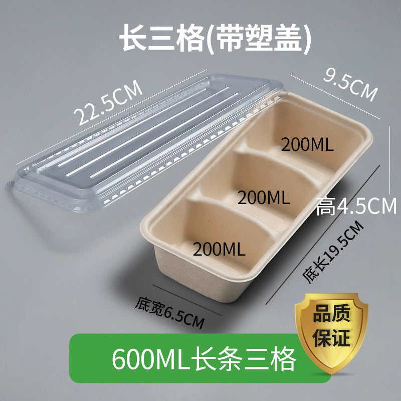 Biodegradable Compartment Food Containers - Eco-Friendly Disposable Lunch Boxes