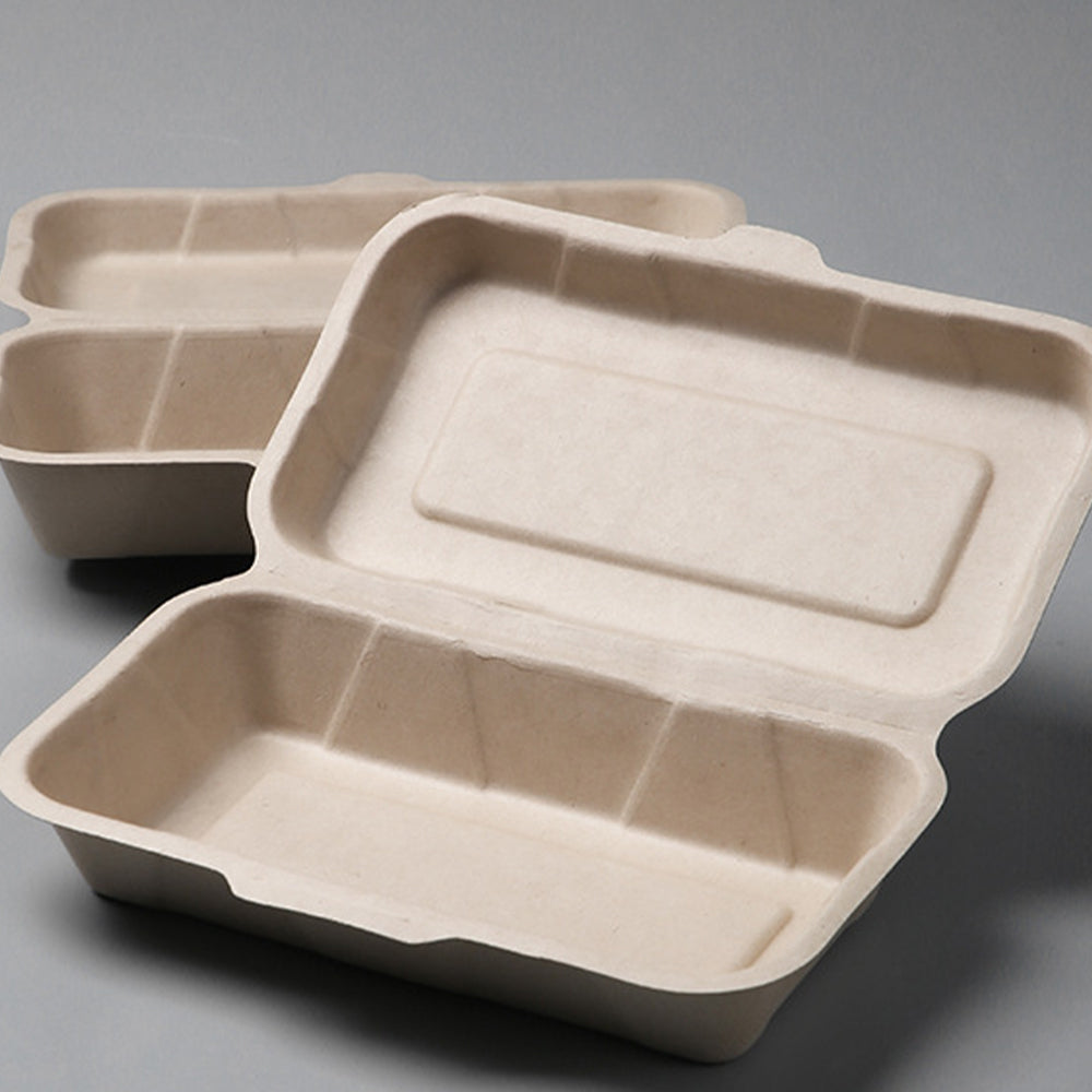 Biodegradable Pulp Hot Dog Box - Eco-Friendly Rectangular Food Container | 500 pcs