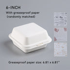 Disposable Paper Pulp Burger & Cake Boxes - 4 & 6 Inch Biodegradable Takeout Containers 丨 900 pcs