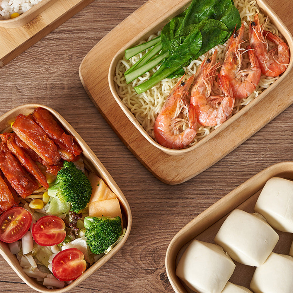 Disposable Kraft Paper Square Bowls - Takeout Containers for Light Meals & Picnics 400 pieces
