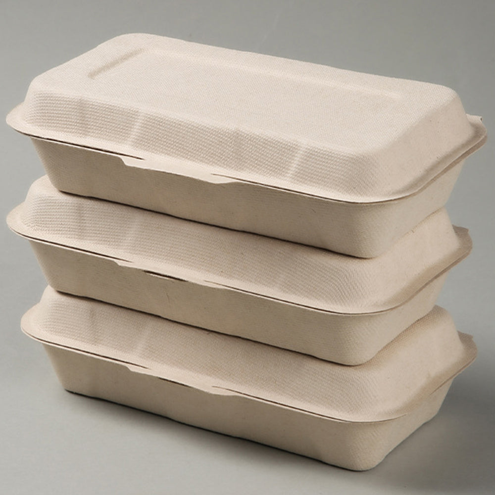 Biodegradable Pulp Hot Dog Box - Eco-Friendly Rectangular Food Container | 500 pcs
