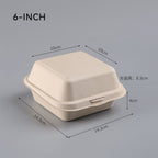 Disposable Paper Pulp Burger & Cake Boxes - 4 & 6 Inch Biodegradable Takeout Containers 丨 900 pcs