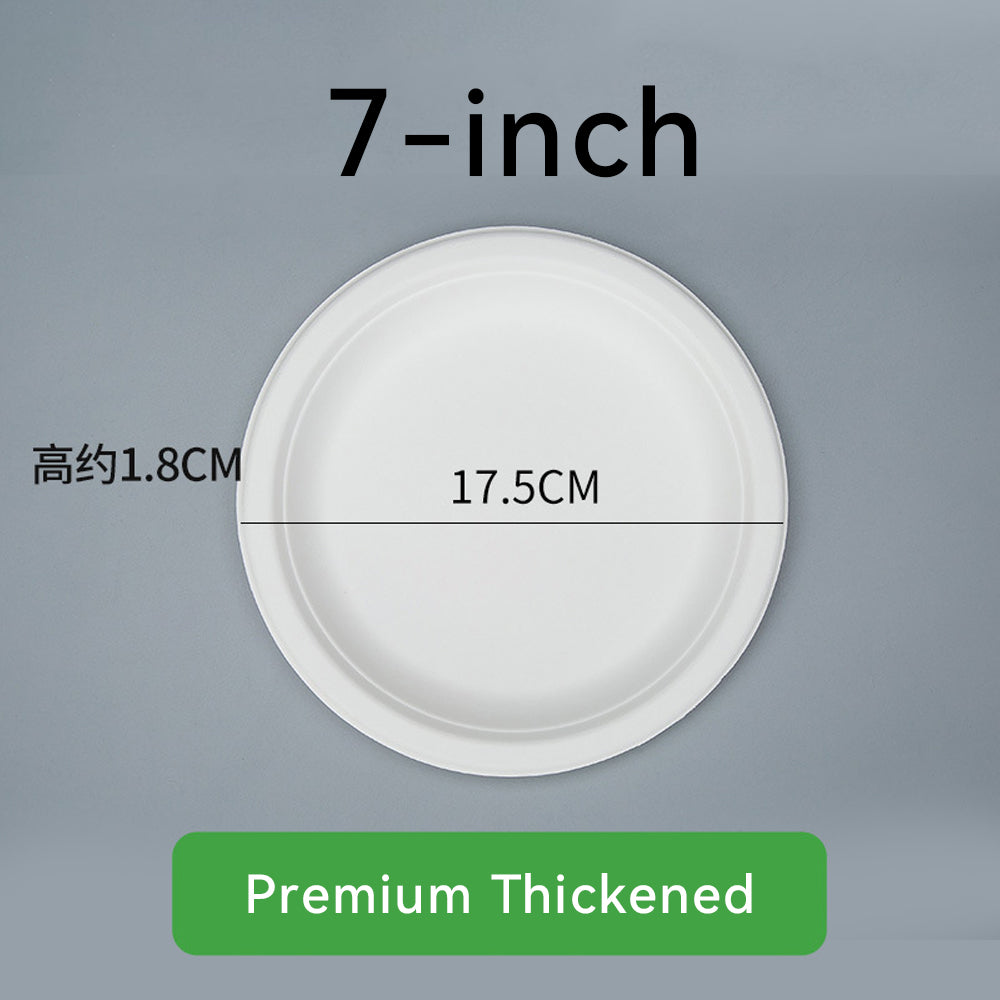 Eco-Friendly Disposable Round Paper Plates - Sugarcane Pulp