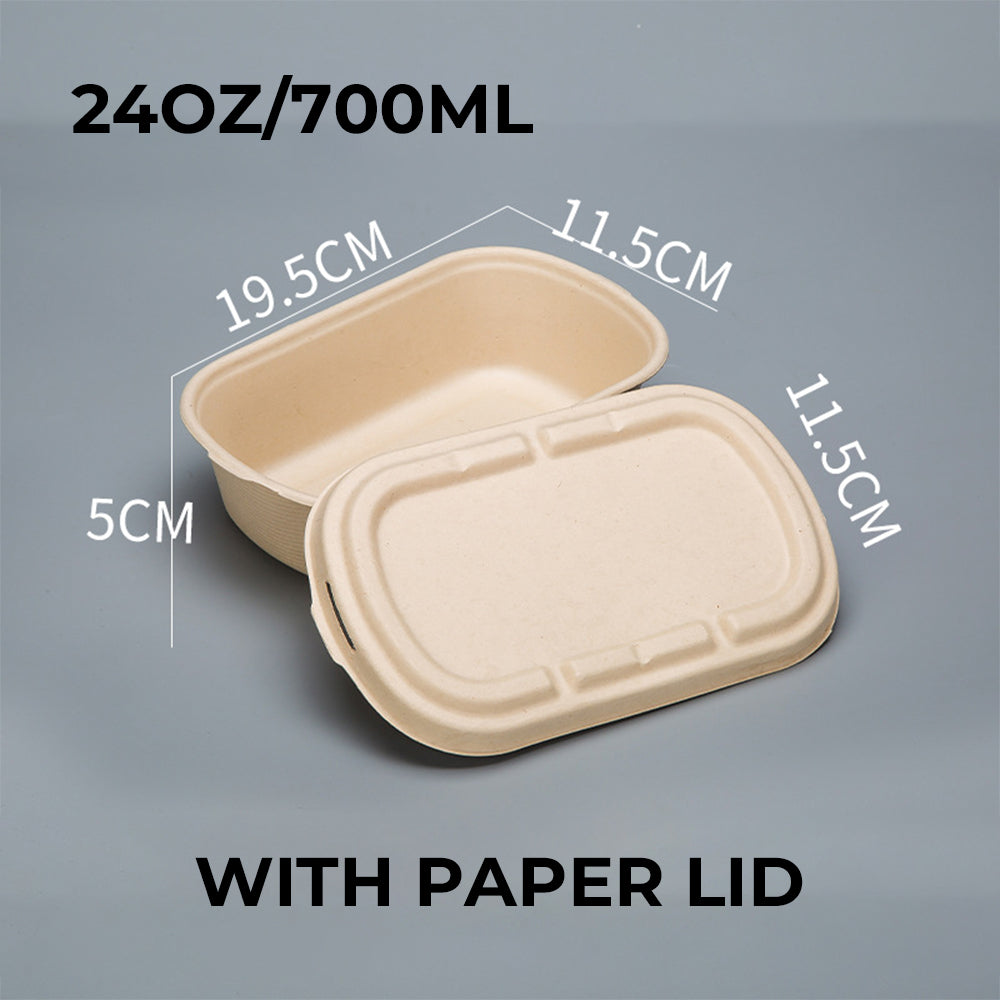 Disposable Paper Pulp Takeout Containers - Multi-Size Options 500ml-1000ml 丨 800 pcs