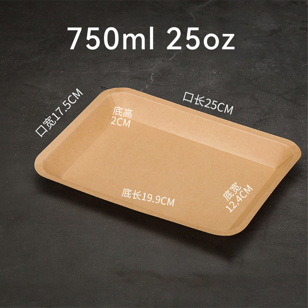 Disposable Kraft Paper BBQ Plates & Rectangular Trays - Various specifications